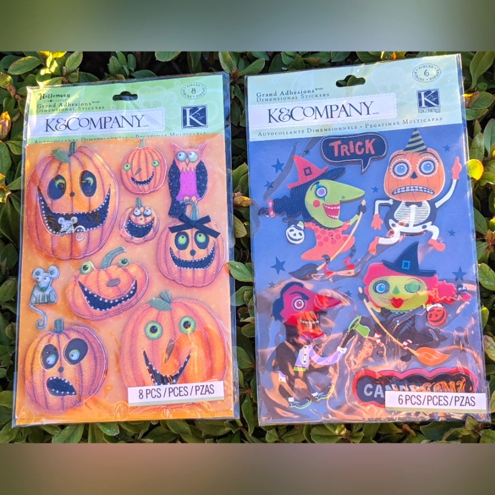 K&Company Halloween bundle holographic Witches and 3-D Pumpkins
